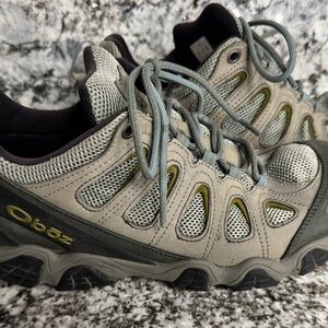 Oboz Sawtooth II Low Hiking Shoes Mens Size 13 Wide Gray Green Trail GorpCore